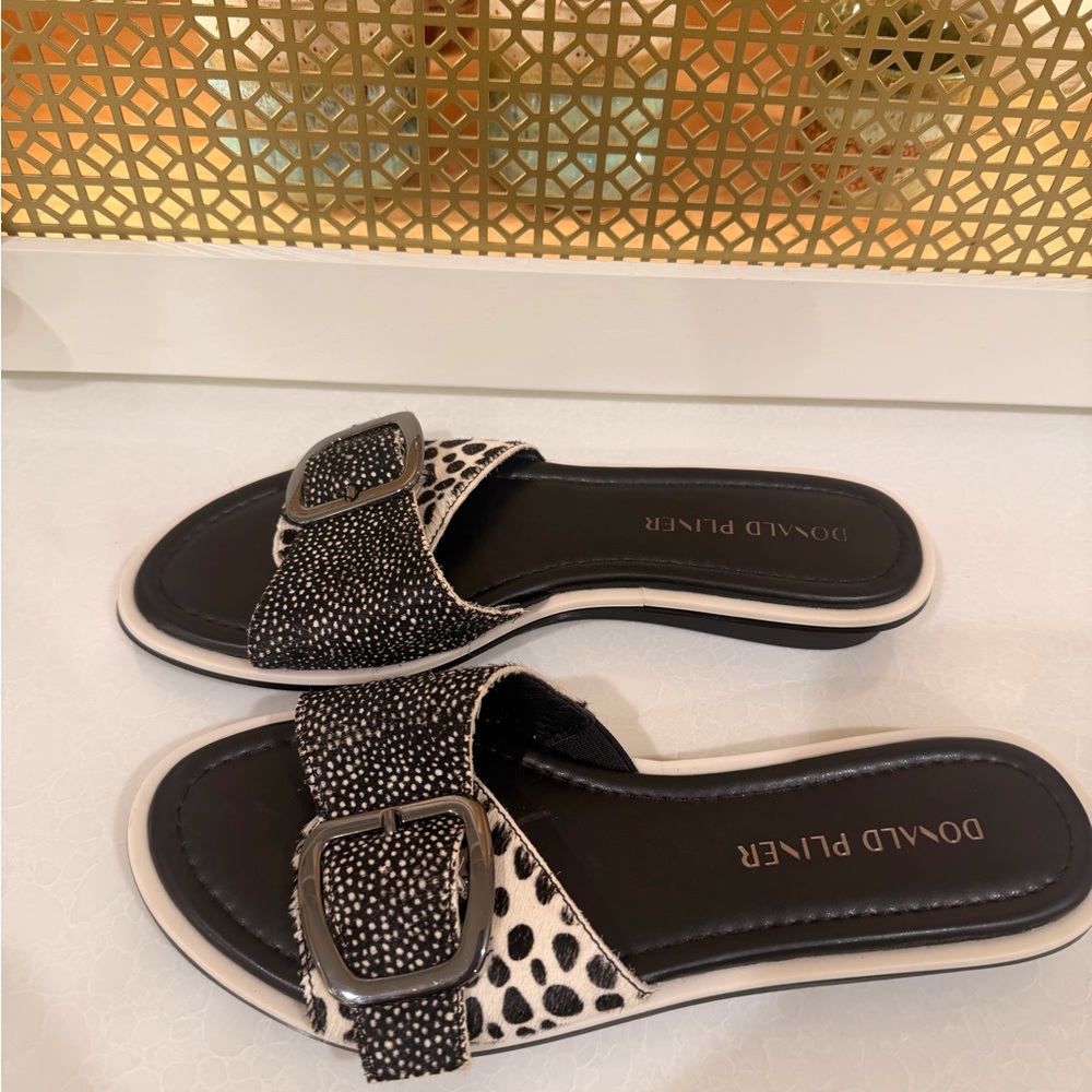 Donald J. Pliner Black and White Polka Dot Sandals